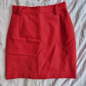 Vintage Red Wool Mini Skirt